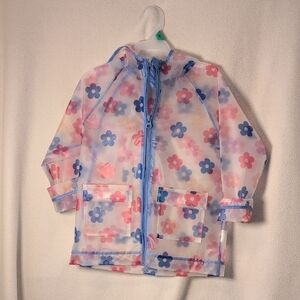 Wonder Nation Floral Kids Raincoat - Blue and Pink